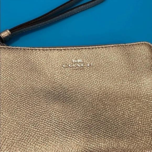 Coach Gold Metallic Wristlet - Picture 2 of 3